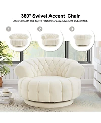 Streamdale Furniture Swivel Accent Chair 360° Round Club for Living Room/Bedroom