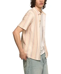 Lucky Brand Men's Short-Sleeve Striped Linen Knit Shirt