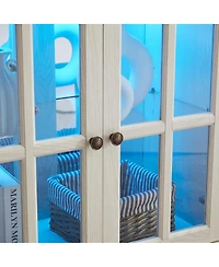 Streamdale Furniture Led Curio Display Cabinet with Glass Doors & Adjustable Shelves