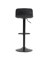 Streamdale Bar Stools Set of 2 - Modern Pu Leather Counter Height Swivel Chairs - Black