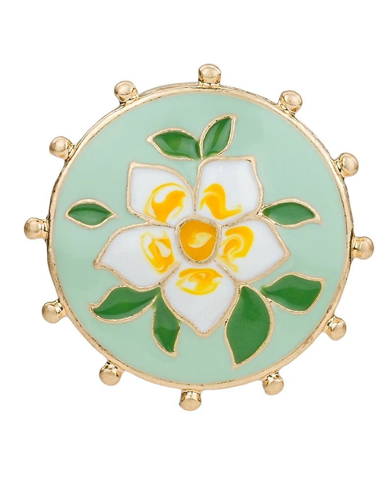 Patricia Nash Gold-Tone Cloisonne Collection Button Post Earrings