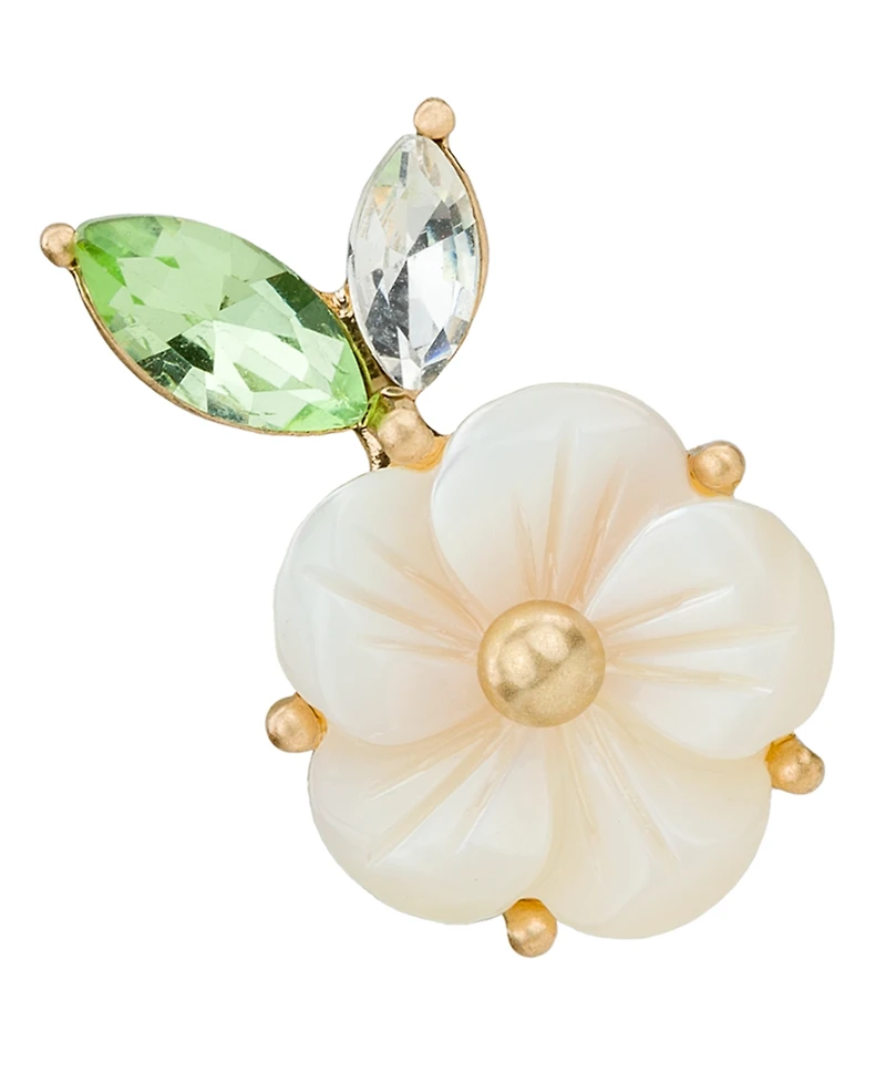 Patricia Nash Gold-Tone Flower & Leaf Post Earrings