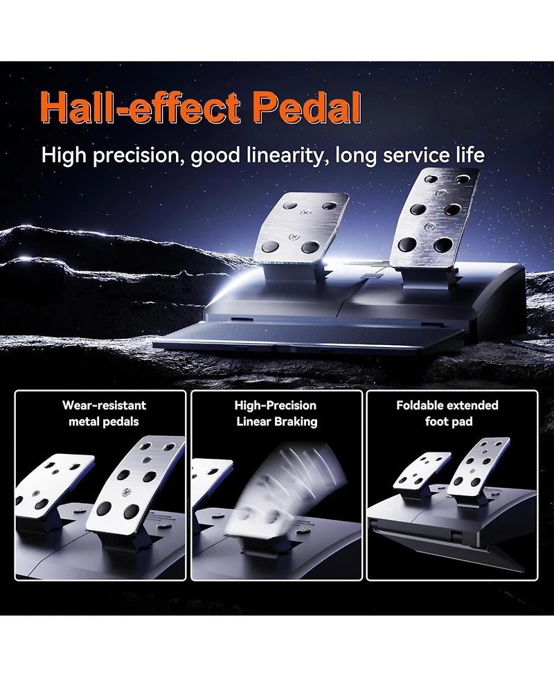 Pxn V900 GEN2 Racing Wheel Bundle- 270/290 Rotation, Vibration, Hall Pedals and Paddle Shifters.