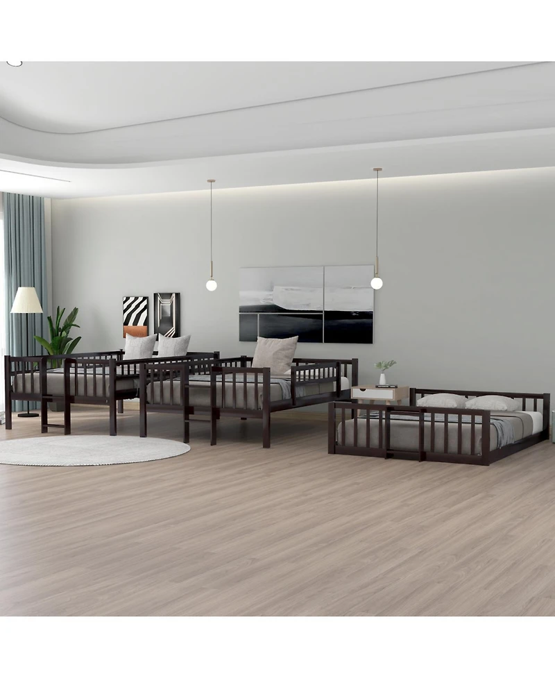 Streamdale Furniture Triple Full Bunk Bed with Ladder & Slide