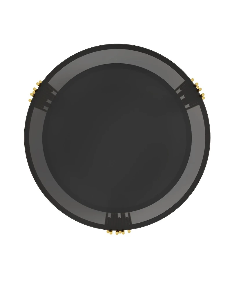 Streamdale Furniture Living Room Table Set: 3-Piece Round Glass & Gold Metal Tables