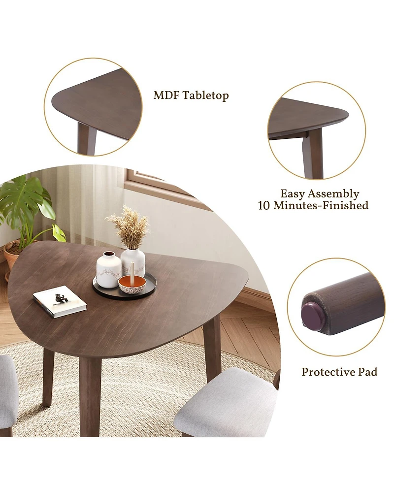 Streamdale Furniture Triangular Wood Table - Modern Space-Saving Geometric Side Table.