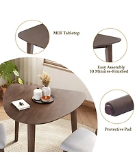 Streamdale Furniture Triangular Wood Table - Modern Space-Saving Geometric Side Table.