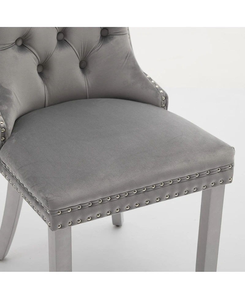 Streamdale Furniture Nikki Collection Modern Velvet Dining Chair Set (2-Pcs)