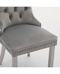 Streamdale Furniture Nikki Collection Modern Velvet Dining Chair Set (2-Pcs)