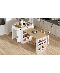 Streamdale Furniture Extendable Island console with drawers, cabinet, and shelving