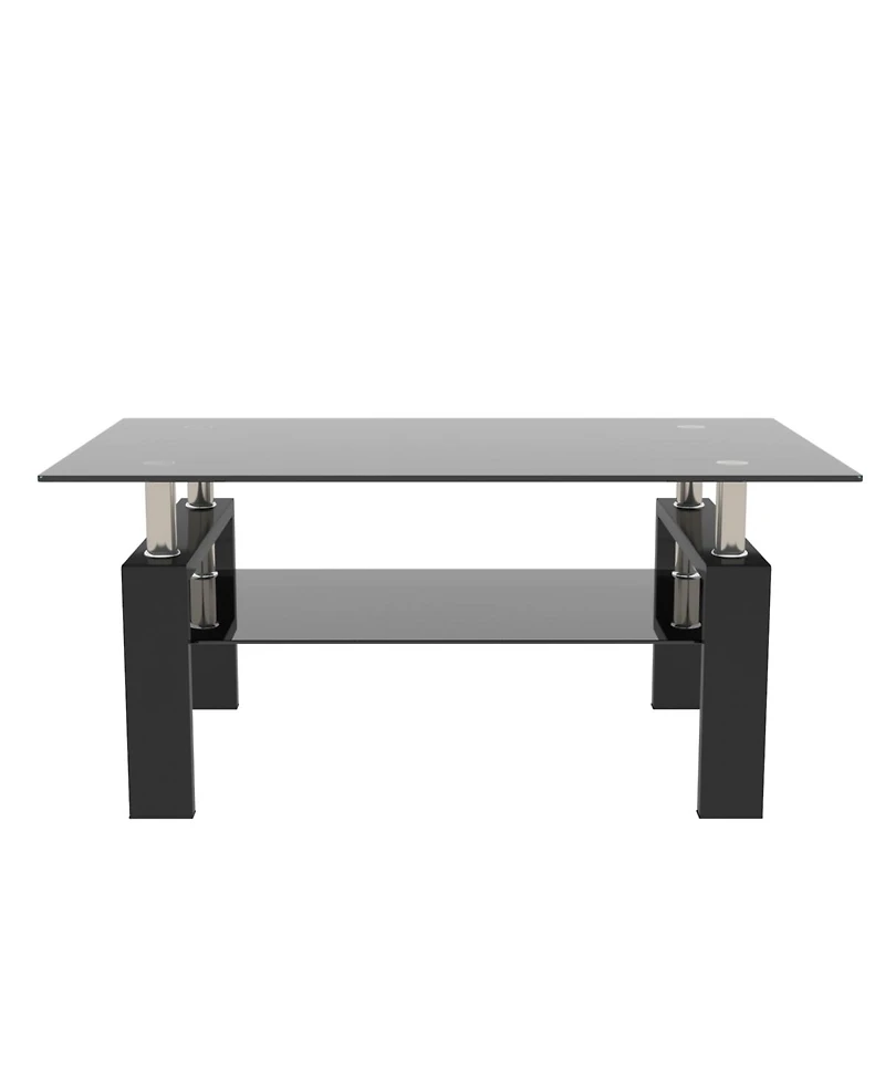 Streamdale Furniture Glass Coffee Table for Living Room