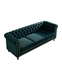 Streamdale Furniture Chesterfield Velvet Sofa 84.65 inch for Living Room