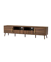 Streamdale Furniture 78" Tv Stand for TVs up to 85", Modern Entertainment Center with Soft-Close Doors, Walnut