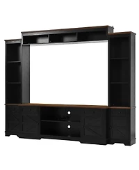 Streamdale Furniture 98.8" W Entertainment Center with Bookshelves for TVs up to 80