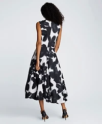 Kenneth Cole Women's Bubble Hem Crewneck Midi Dress