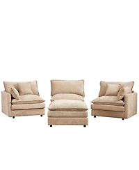 Streamdale Furniture Modular Sectional Sofa, 102" L-Shaped Couch Set with Movable Ottoman