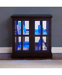 Streamdale Furniture Led Curio Display Cabinet with Adjustable Shelves & Lattice Doors