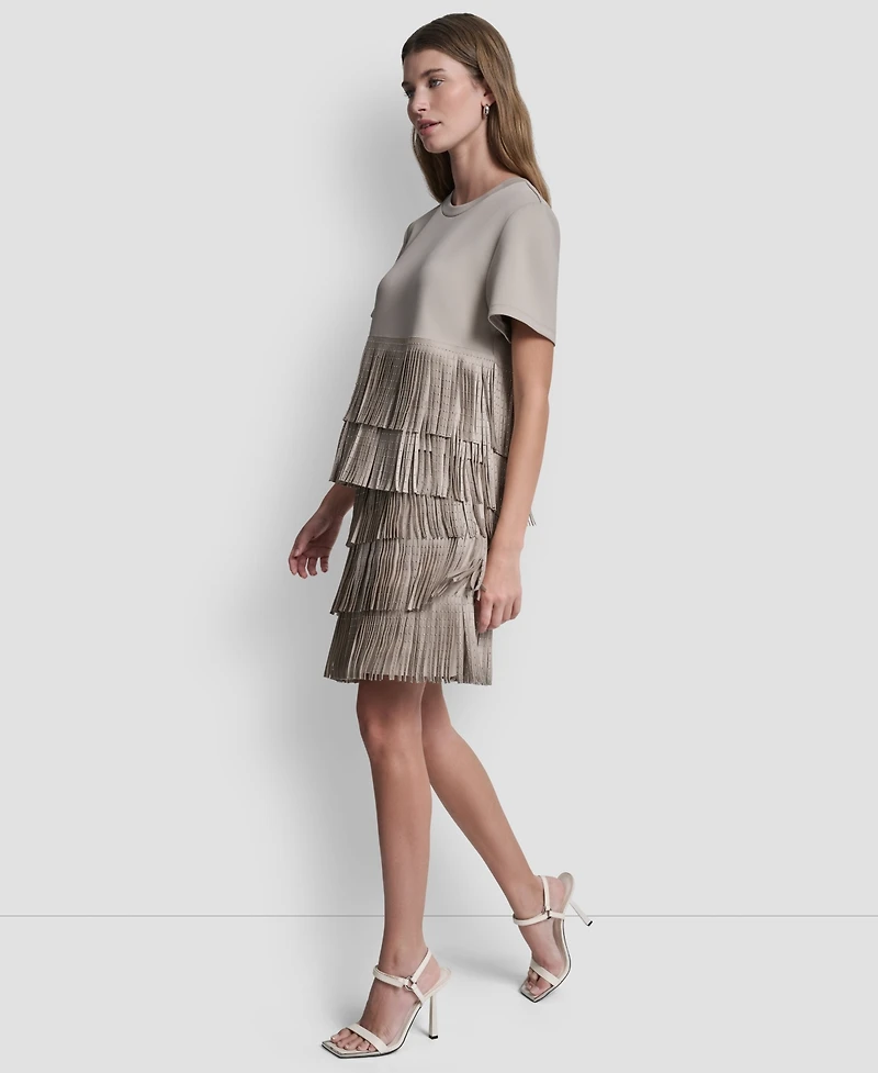 Dkny Women's Studded Fringe Short-Sleeve T-shirt