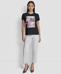 Dkny Women's Bleecker Conversational Short-Sleeve T-Shirt