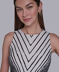 Halston Women's Printed Sleeveless Midi Dress