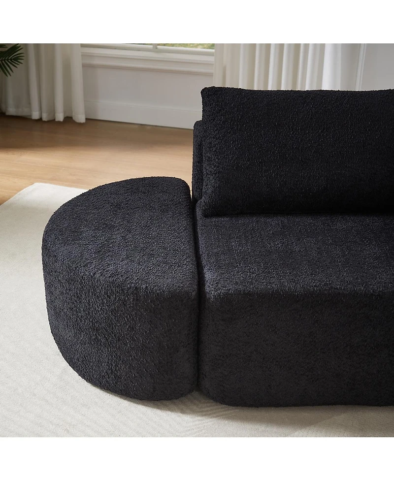 Streamdale Furniture Modular Chenille Sofa Set with 6 Pillows, 4 Footstools