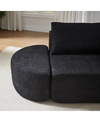 Streamdale Furniture Modular Chenille Sofa Set with 6 Pillows, 4 Footstools