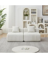 Streamdale Furniture Chenille Sectional Sofa with 2 Pillows, Symmetrical Modular for Living Room/Office