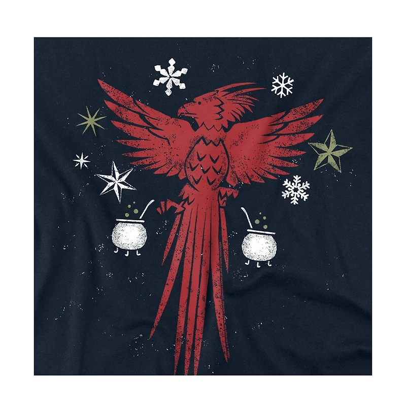Harry Potter Men's Christmas Fawkes Phoenix Stamp T Shirt