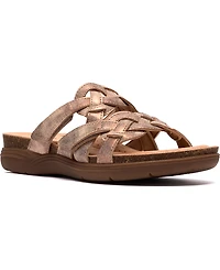 Clarks Women's April Rae Round Toe Flat Sandals