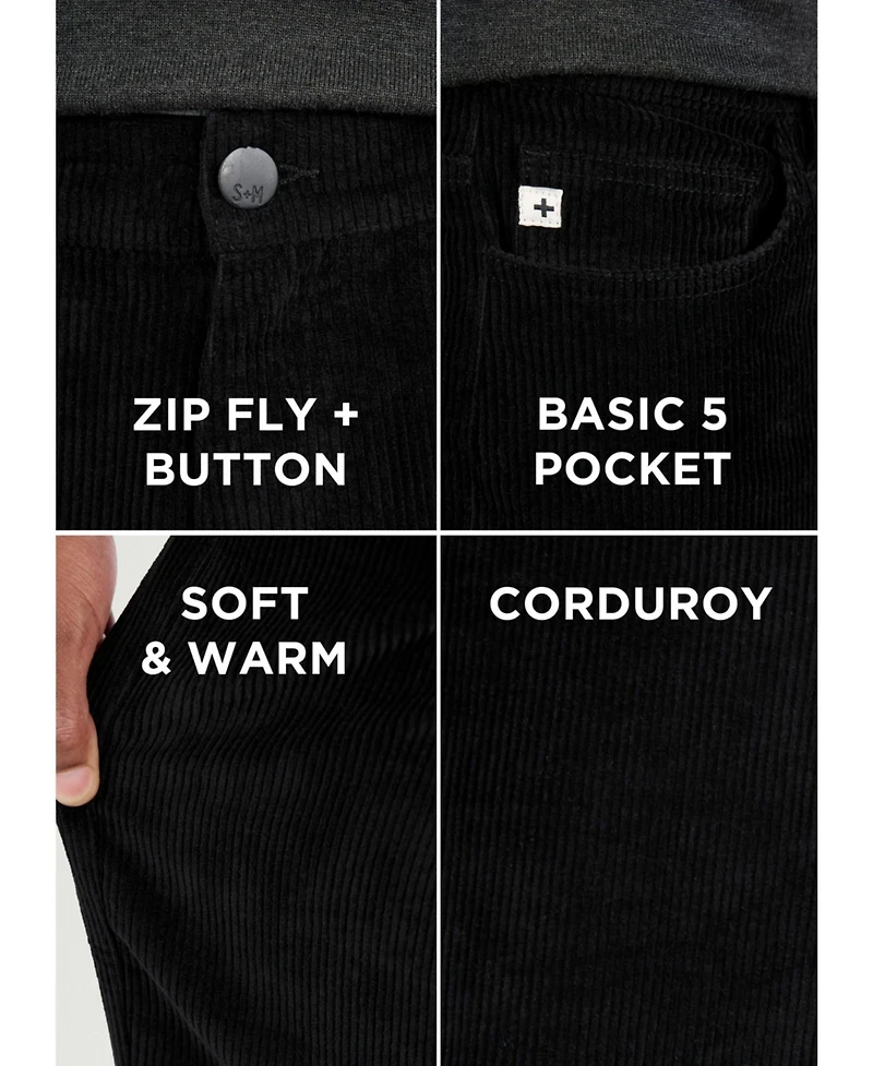 Spring + Mercer Men's Athletic Fit Corduroy Pants