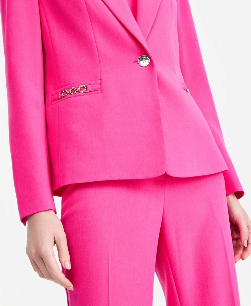 Kasper Women's One-Button Chain-Trim Blazer, Regular & Petite