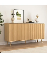 Streamdale Furniture Sideboard Buffet Cabinet with Storage, 4 Doors, Wood Credenza Console Coffee Bar Cabinets