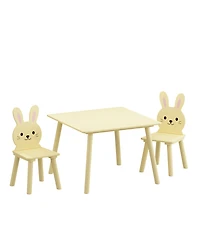 Streamdale Furniture Kids Table and Chair Set with 2 Bunny Chairs