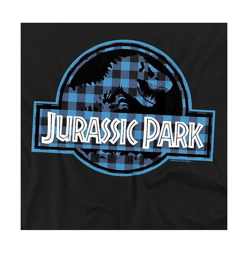 Jurassic Park Men's Plaid Logo 2 T Shirt