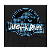 Jurassic Park Men's Plaid Logo 2 T Shirt