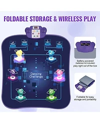 Slickblue Dance Mat, 6-Button Dance Mixer Rhythm Step Play Mat, Electronic Dance Pad with Wireless Bluetooth