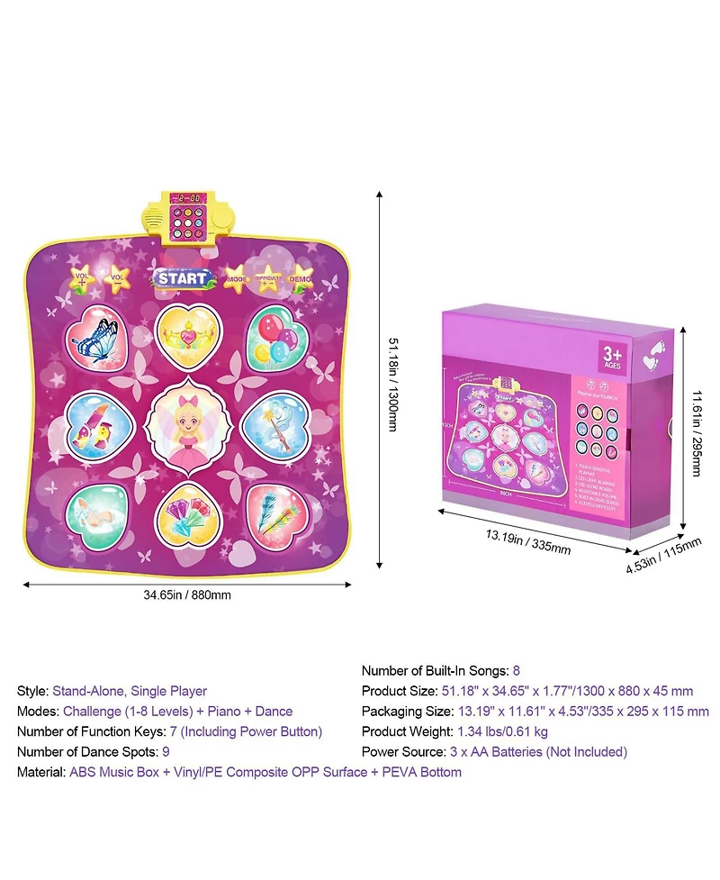 Slickblue 9-Button Dance Mat with Electronic Pad and 3 Game Modes