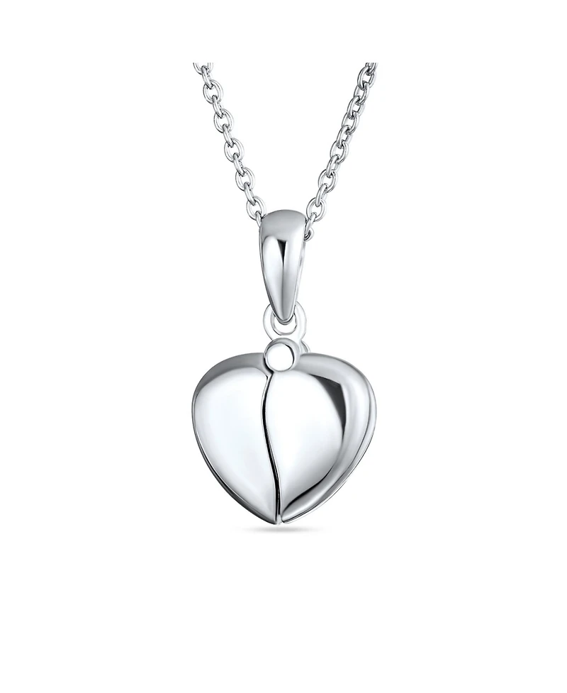 Bling Jewelry Best Mom Word Angel Wing Heart Locket Pendant Necklace .925 Sterling Silver