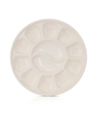 Pintar Ceramic Watercolor Paint Palette Tray - 12 Well Round Ceramic Palette | 7 Inch Paint Pallet