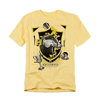 Harry Potter Men's Hufflepuff Shield Wrealistic Badger T Shirt