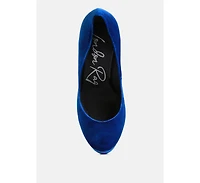 Old Novelty Platform Heel Velvet Pumps Women