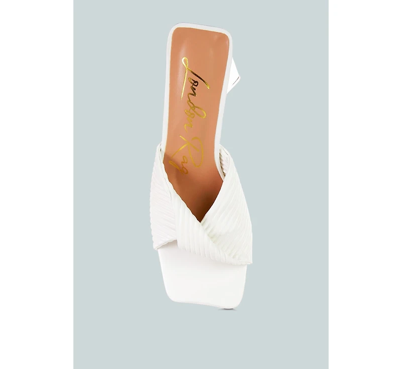 Cupid Kiss Pleated Twist Strap Sandals Women