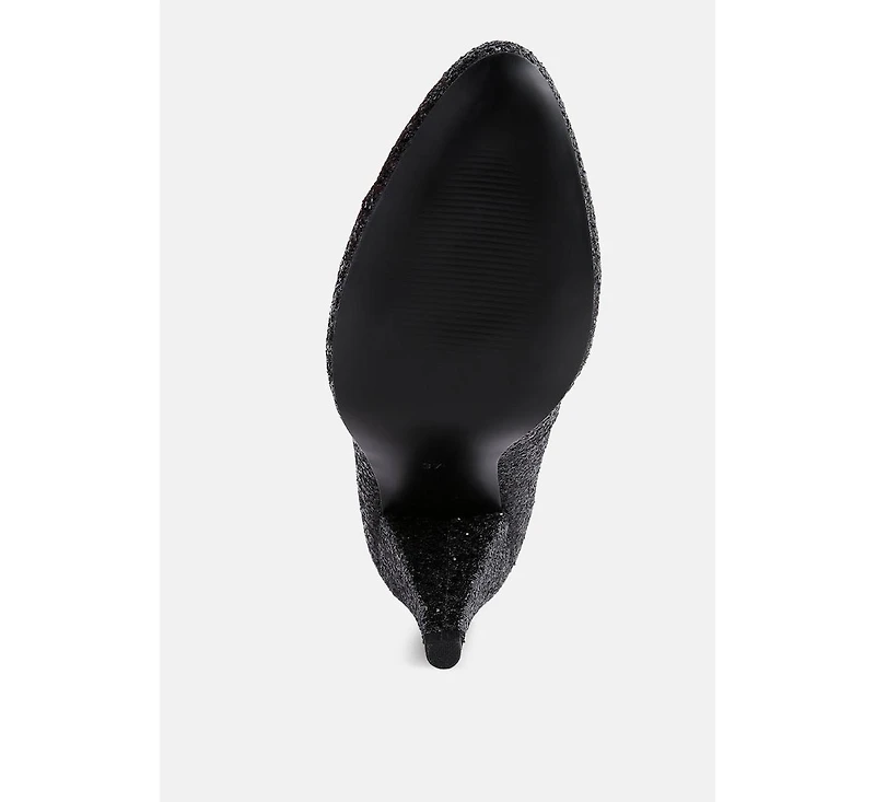 Sugar Plum Glitter Conical Heel Pumps