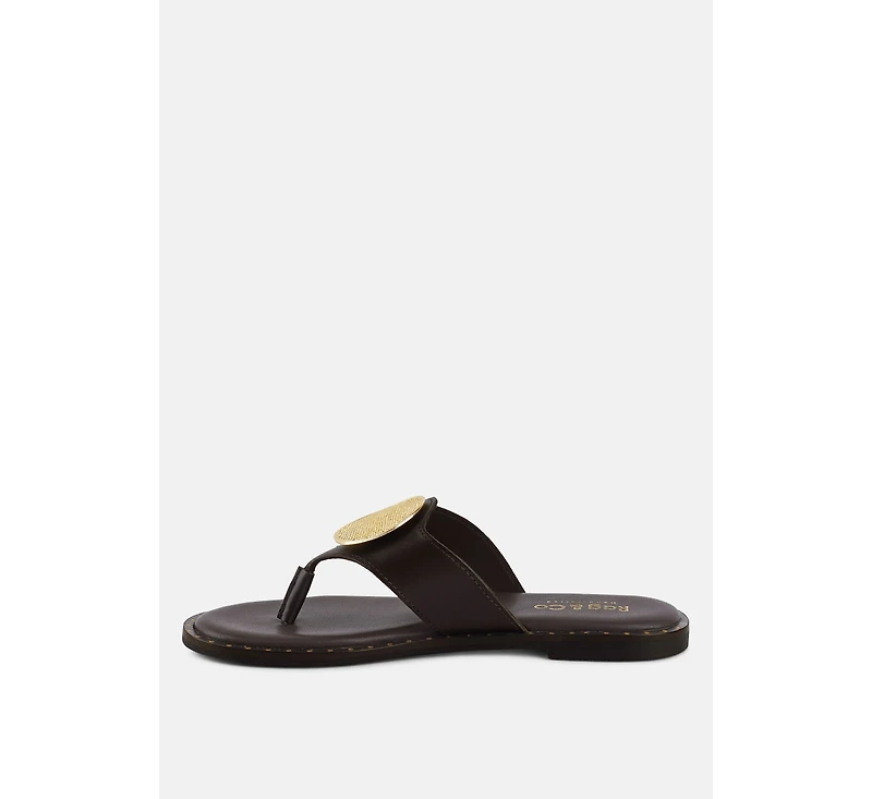 Kathleen Womens Embellished Slip-on Thong Sandals
