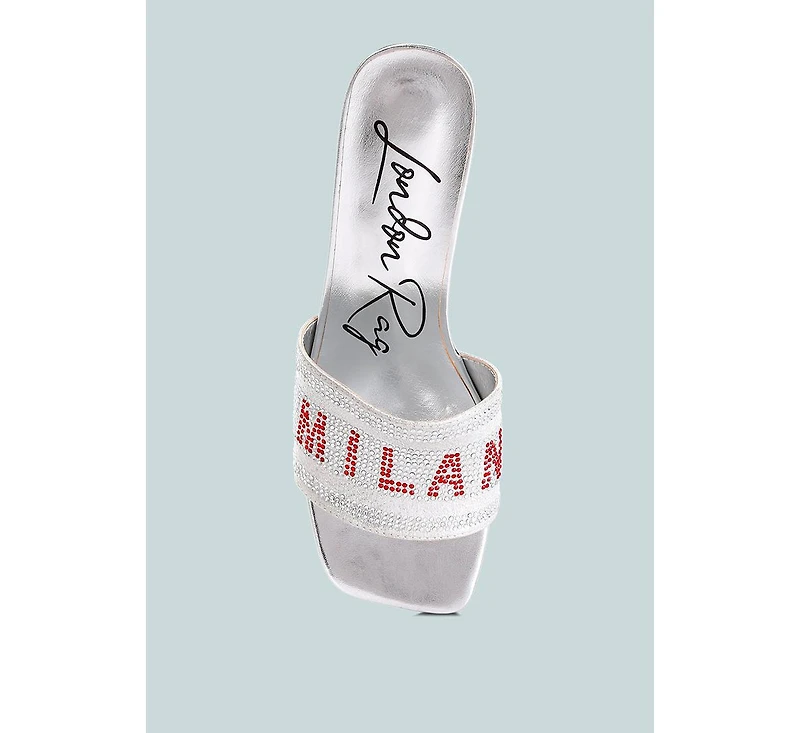 Punstar Diamante Embellished Milan Sandals