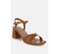 Edessa Square Toe Block Heel Sandals