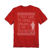 Elf Men's I Just Like To Smile Faux Sweater T Shirt