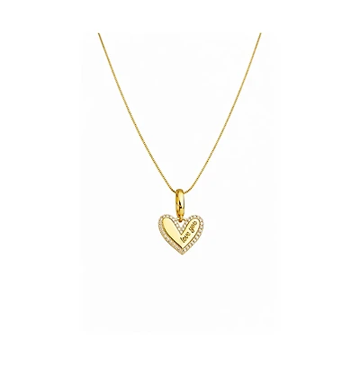 Hollywood Sensation Marina "Love You" Pave Heart Necklace