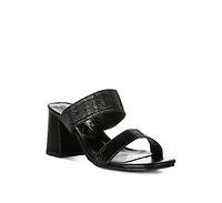 giblet metallic slip on block heels