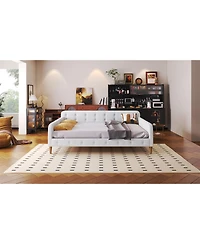 Streamdale Full Upholstered Daybed With 4 Support Legs, White